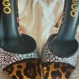 EGO Leopard and Rhinestone Heels